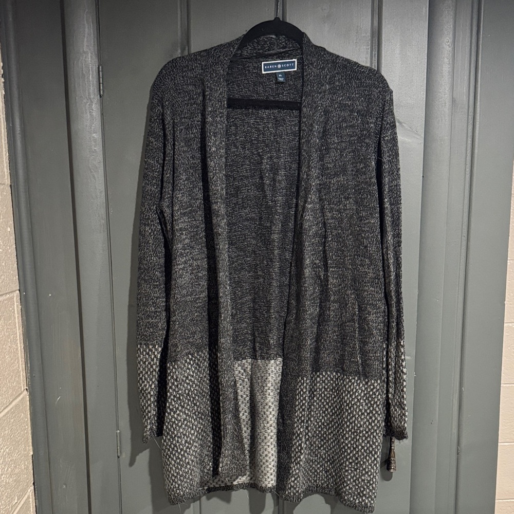 Karen Scott Open Front Cardigan Sweater